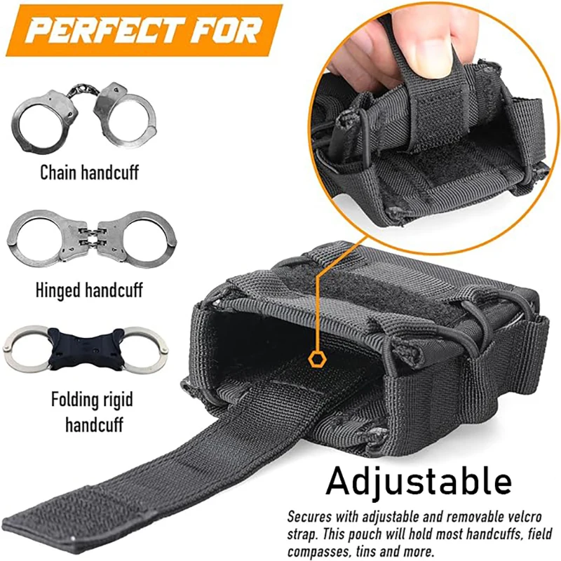 Handcuffs Holster Molle Shackles Case Universal Handcuffs Pouch EDC Tools Holder Waist Bag Outddor Hunting Belt Accessories 4