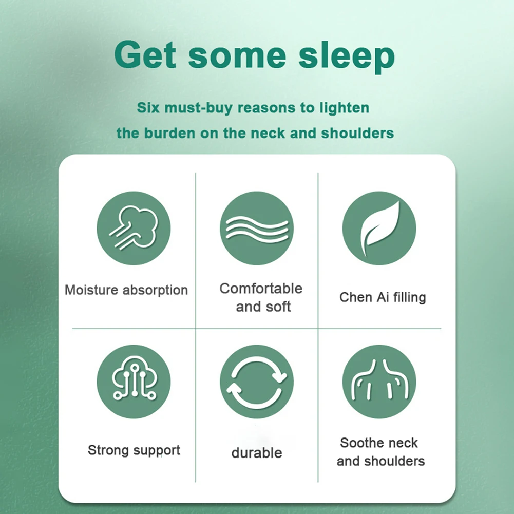 Wormwood cervical pillow Neck Sleep Health Pillow round moxa leaf pillow repair cylindrical neck old coarse cloth
