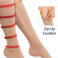 

Burn Fat Zipper Functional Compression Prevent Veins Shapper Socks Slim Open Toe Medical Leg-Supperort Sport Socks Thigh High