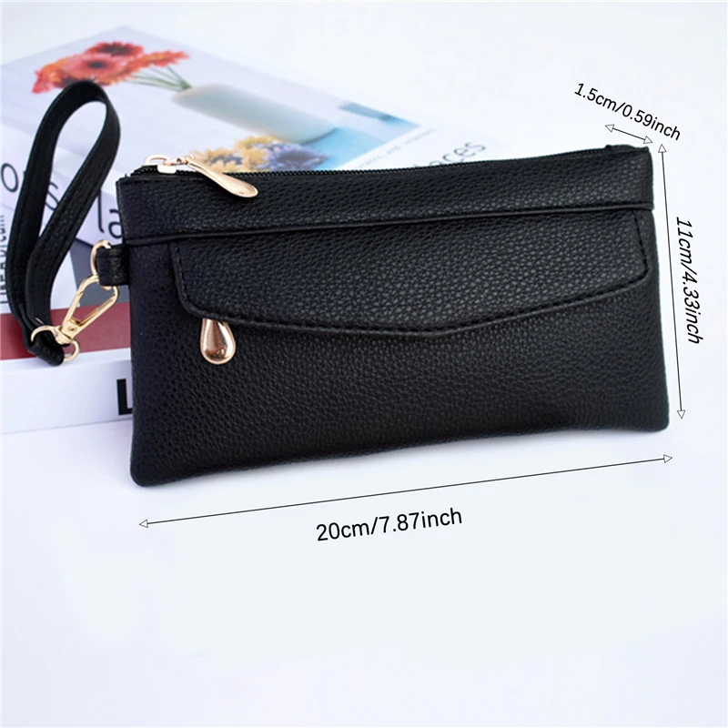 Women's Portable Fashion Wallet Pu Leather Hangbag Female Purses Coin Pocket Waterproof Phone For Ladies Bag 6