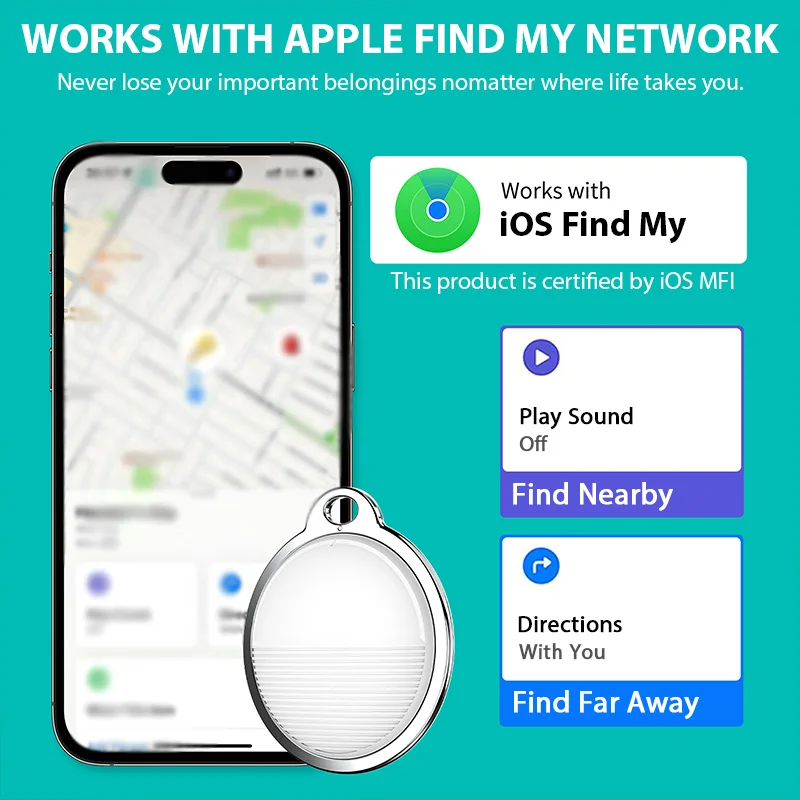 GPS Tracker For Apple iOS System Work with Find My APP for Child Finder Pet Bike Bag Loss Tracker Smart Bluetooth Airtag Locator