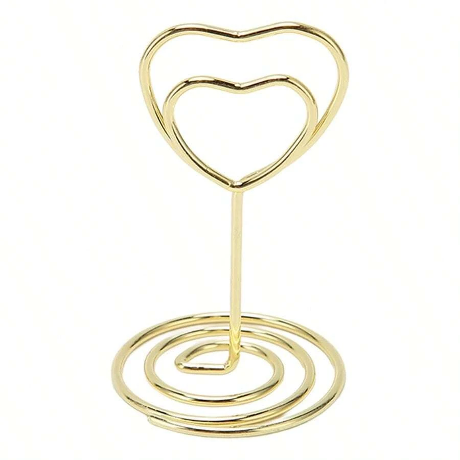 Place Card Holders Mini Table Number Holders Table Card Holders Wedding Heart Shaped Sign Picture Photo Holder 10-50pcs place card holders