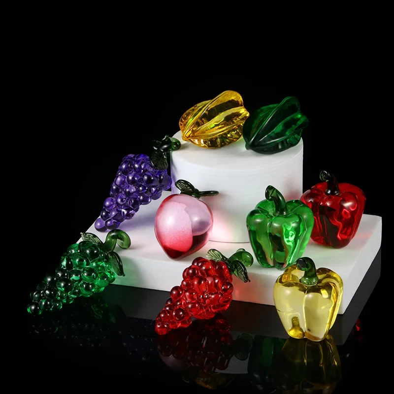 

Artificial Crystal Products Crystal Crafts Desktop Decorations Grape Carambola Crystal Decorations Fruit Gift Desk Accessories
