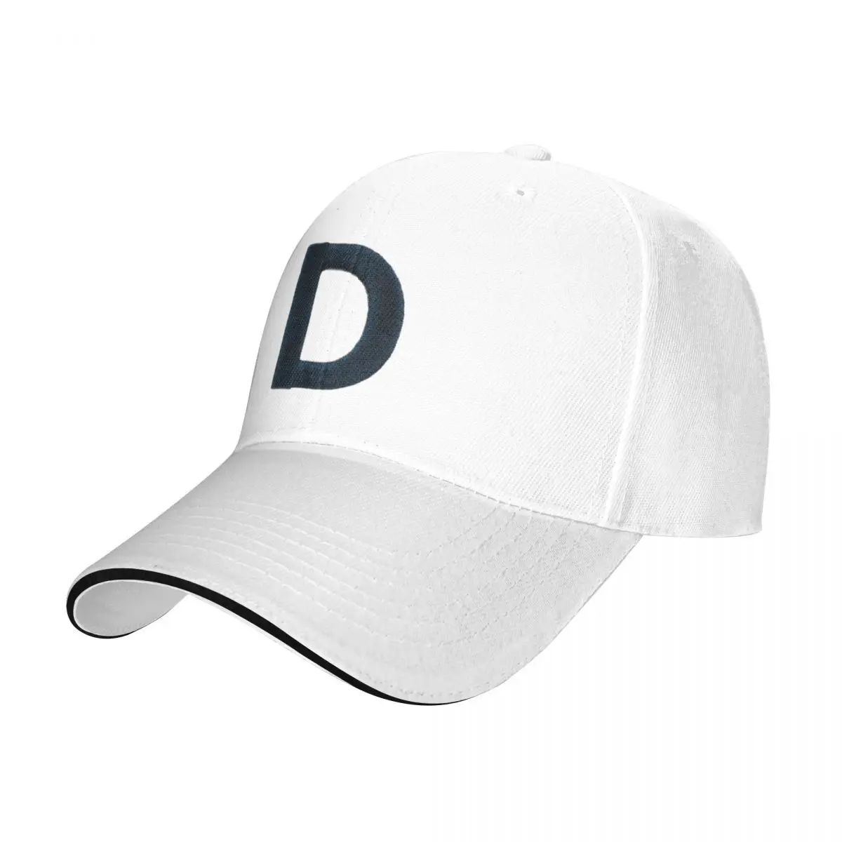 

Pure Black Initial Letter D Personalized Baseball Cap For Women Four Seasons Hip Hop Trucker Caps 2024 New Dad Hat