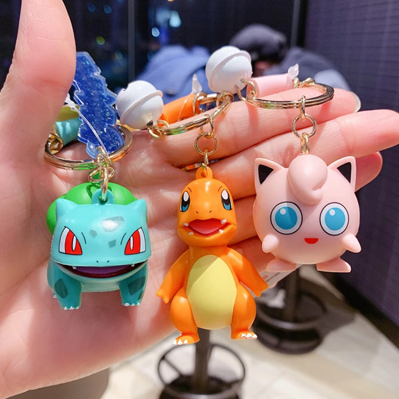 

Anime Pokemon Bulbasaur KeyChain Pendant Cute Genuine Cartoon Pikachu Reachable Duck Doll KeyChain Ring Seed Creative Small Gift