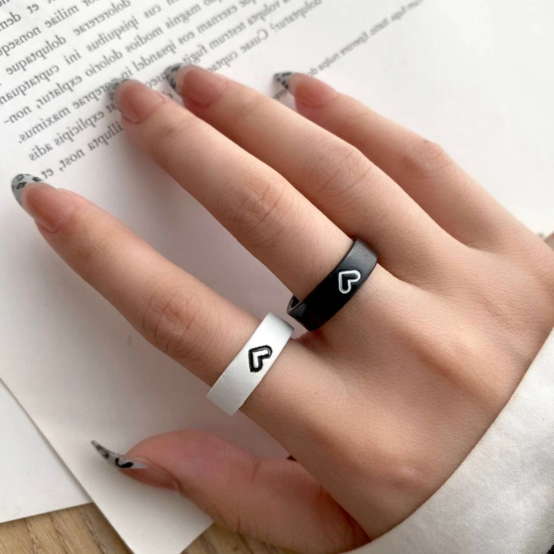 2025 Women Fashion New simple paired rings for men and women, 2 pieces, Combination ring, wind, artificial tree, lover's ring_voghion.com