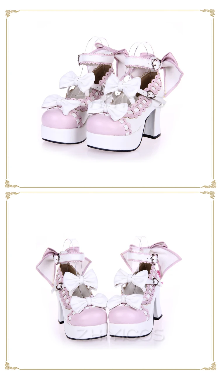 Neuer japanischer Stil Lolita Schuhe Mädchen Prinzessin Schuhe Hochhackige Schuhe mit Schleife 5