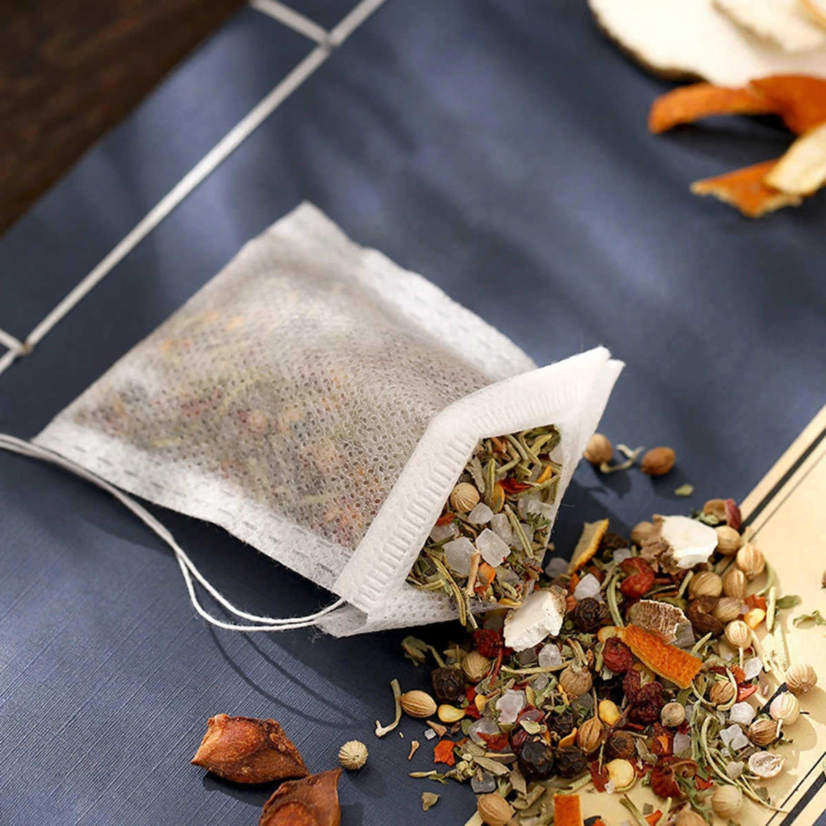 Disposable Tea Bags 100Pcs Food Grade Non-woven Fabric Empty Filter for Tea Infuser with String Heal Seal disposable tea bags