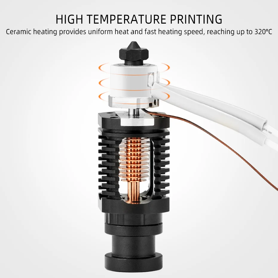 Hot End Cerâmica Aquecimento Núcleo Kit Bimetal Heatbreak Bocal de Aço Endurecido Cr10 Voron 24 Ender E3dv6 - Imagem 6