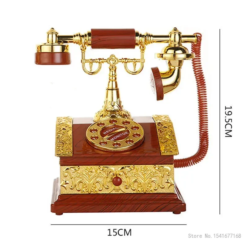 European vintage plastic dial telephone music box creative home living room bedroom study decor telephone sculpture decoration