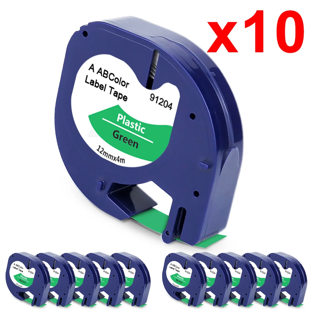 10Pk 91204 Compatibile Dymo Letratag 12Mm Nastro Per Etichette 91201 12267 91202 91203 91204 91205 Per Stampante Per Etichette Dymo Letratag Lt-100H