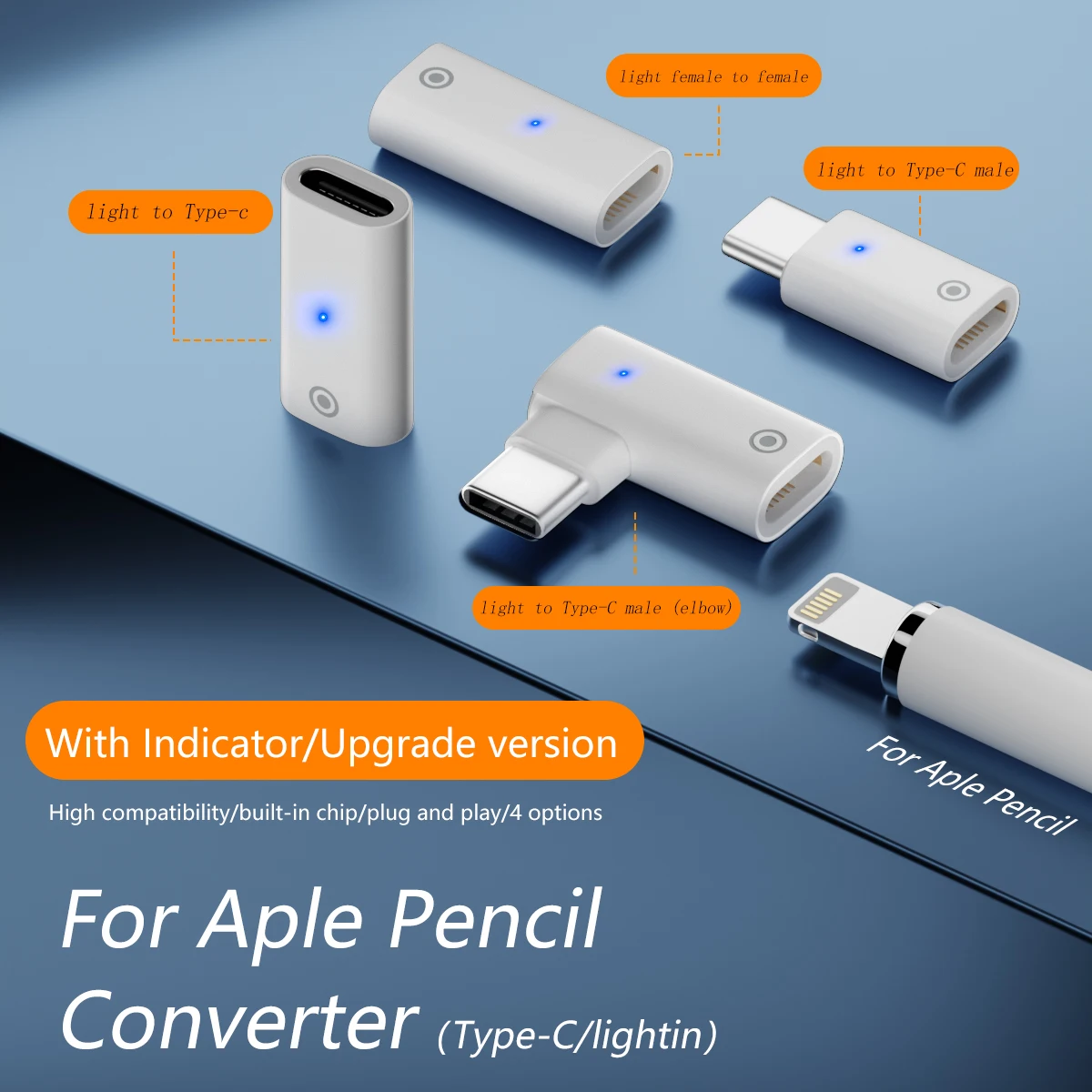 USB C Charging Adapter for Apple Pencil 1st Generation Portable Type-C  Adapter Charging with Indicator Light - AliExpress