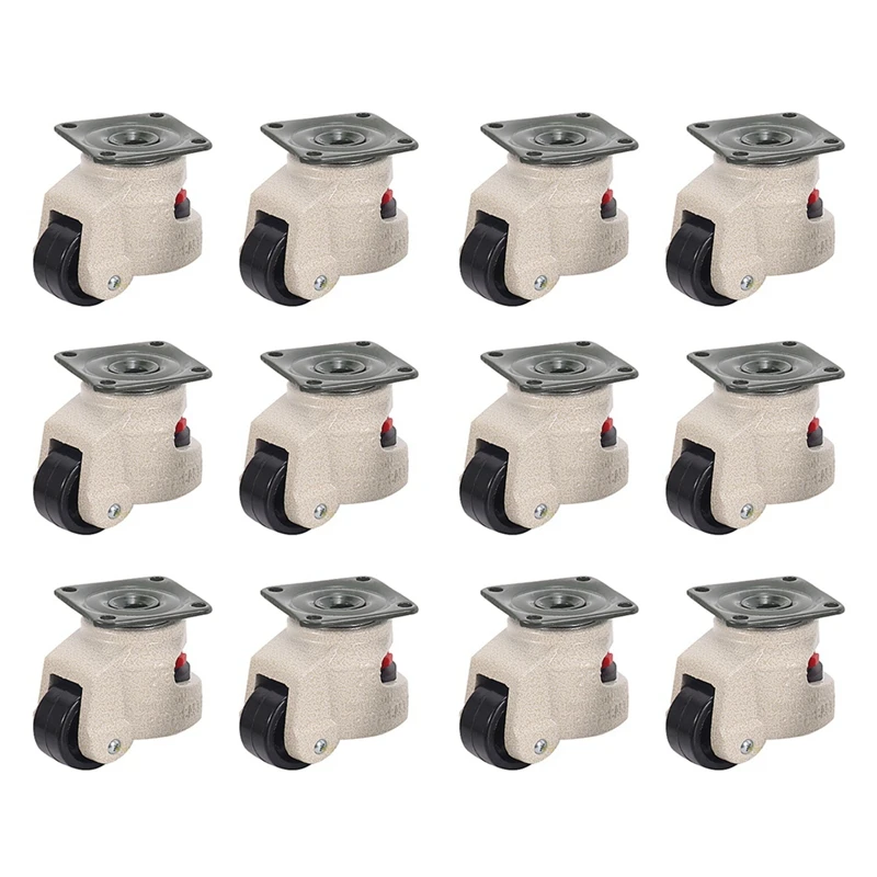 

12 Pcs Retractable Leveling Casters Industrial Machine Swivel Caster Castor Wheel For Office Chair Trolley 330 Lbs