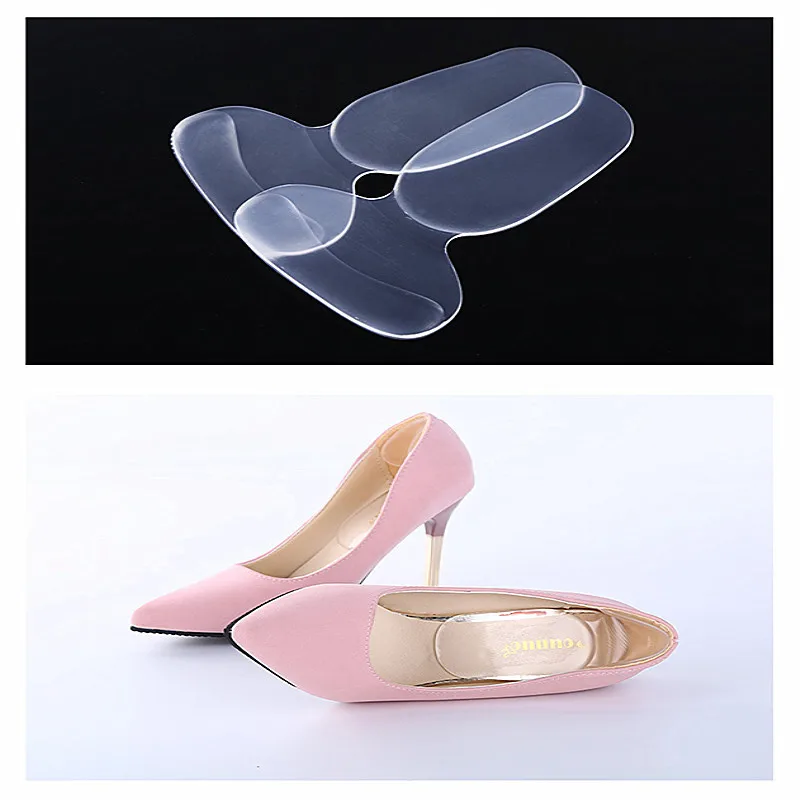 1 Pair/2Pcs T-type women men Silicone Soft Insert Heel Liner Grips High Heel Comfort Anti-wear foot Pads Feet Care Accessories
