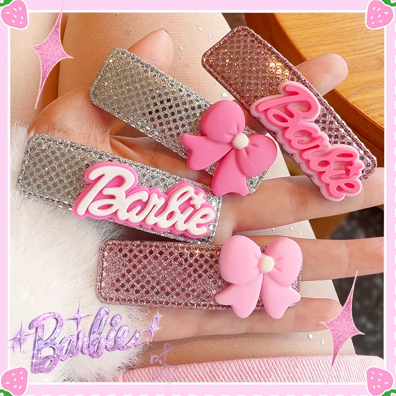 

4PCS Barbie Hairpins Kawaii Stylish Decoration Movie Hair Clamp Cool Sweet Fashion Cute Girls Kids Gift Lovely Ornaments