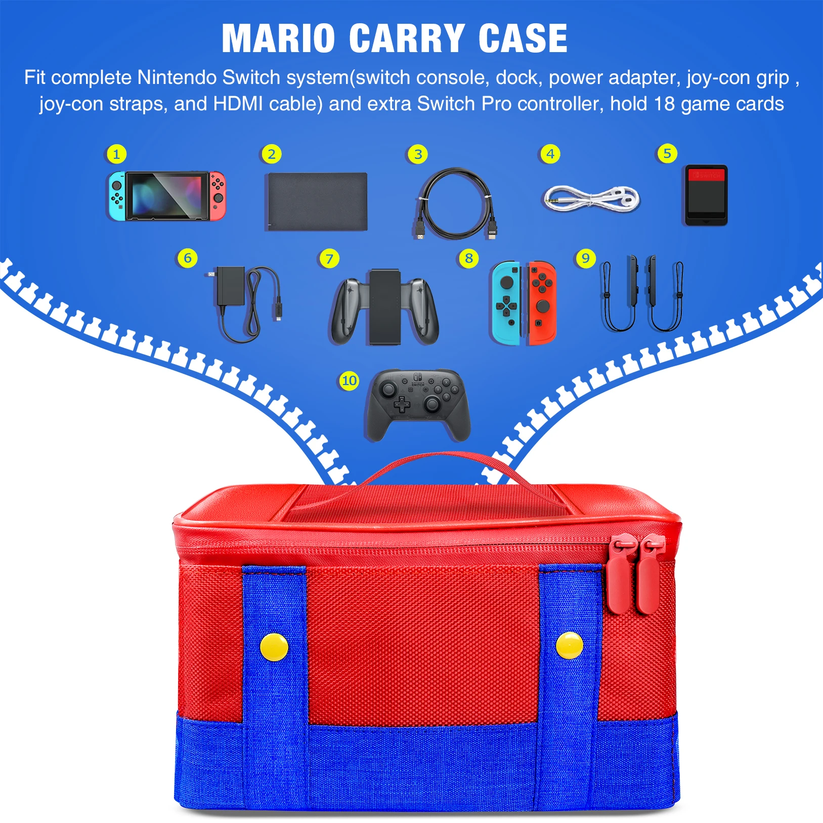Large Carrying Protective Case for Nintendo Switch OLED Console
