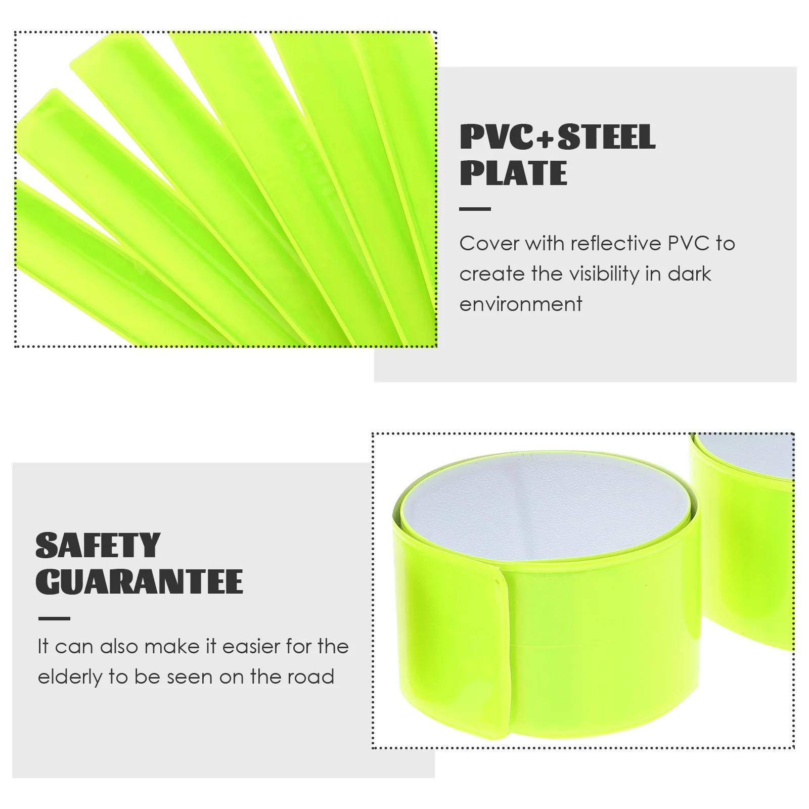6 Pcs Reflective Armband Night Safety Band Wrist Band Riding Reflective Slap Bracelet Camping Hiking Gear Jogging
