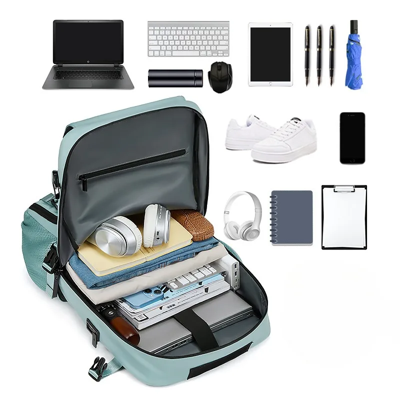 Large Capacity Rechargeable Independent Shoe Compartment Lightweight and Breathable, Suitable for Both Men and Women Backpacks