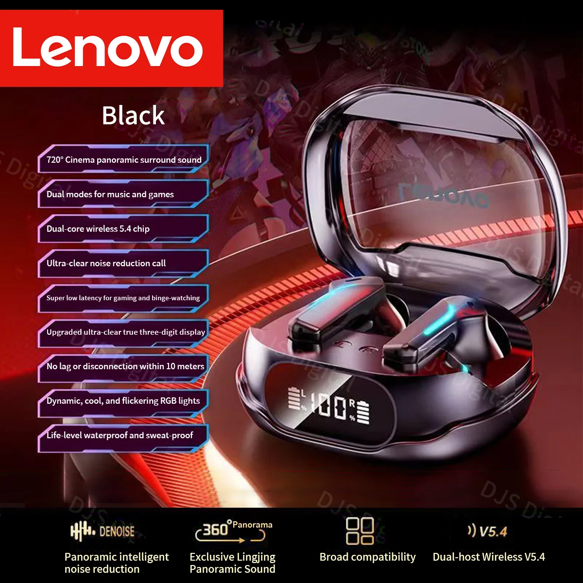 Lenovo LP40 Pro TWS Bluetooth Earphones with Ergonomic Design and Powerful Transmission