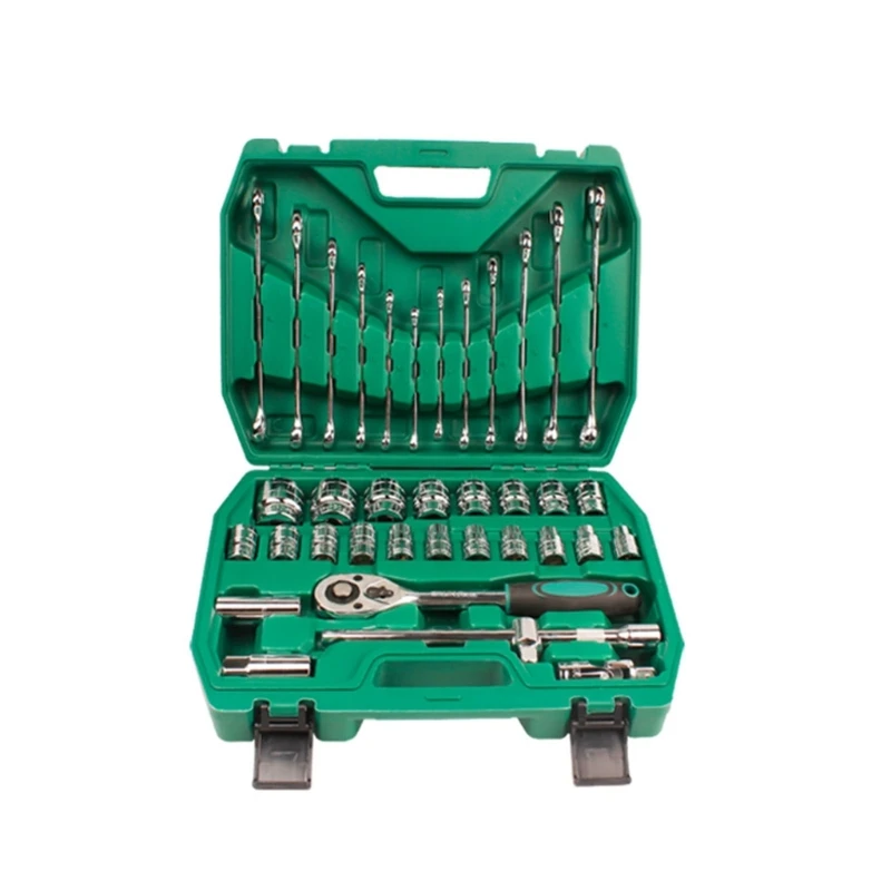 

10/23/37/46Pcs Socket Wrench Set Ratchet Mechanic Tools Bit Sockets for Automotive Repair Household Metric Dropship