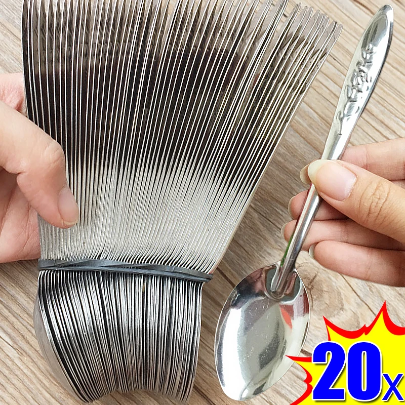 20/5pcs Stainless Steel Spoon Silver Teaspoon for Milk Coffee Ice Cream Dessert Scoops Kitchen Soup Spoons Tableware Utensils