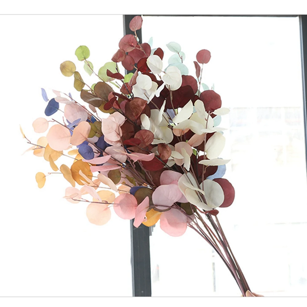 Künstliche Pflanzen Lange Stange Eukalyptus Blätter Pflanzen Geld Blatt Wand Dekor Hochzeit Schießen Prop Hause Vase Tisch Diy Party Decor – Detail 3