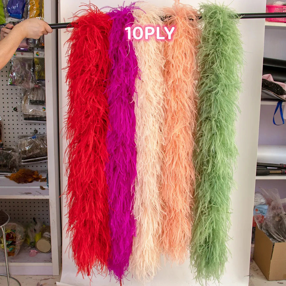 Description Picture 6 of item2M Fluffy Natural Ostrich Feather Boa Shawl Decoration for Wedding Dress Clothing Decor Plumes Boas DIY Sewing Craft Customized