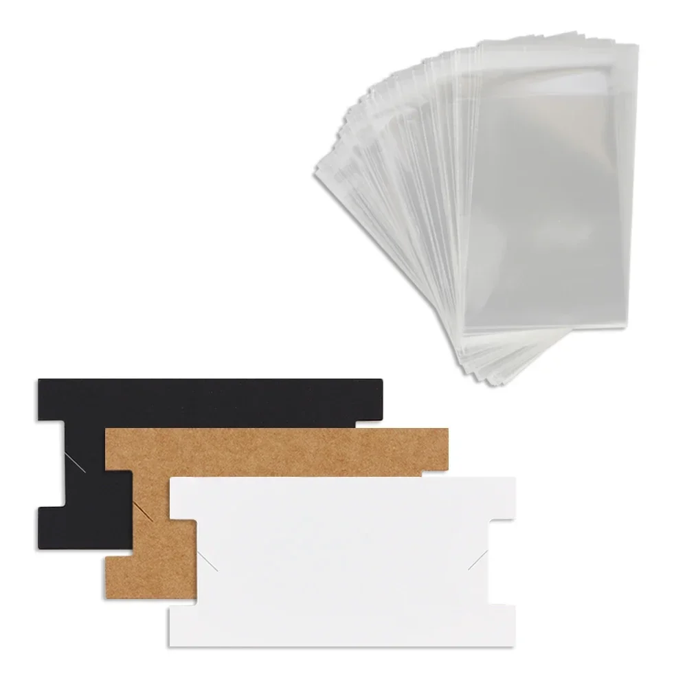 50 Stück 10 x 5 cm weiß schwarz Bastelpapier Fußkettchen Karton Armband Display Halter DIY Schmuck Verpackung Karte kleine Unternehmen Pakete