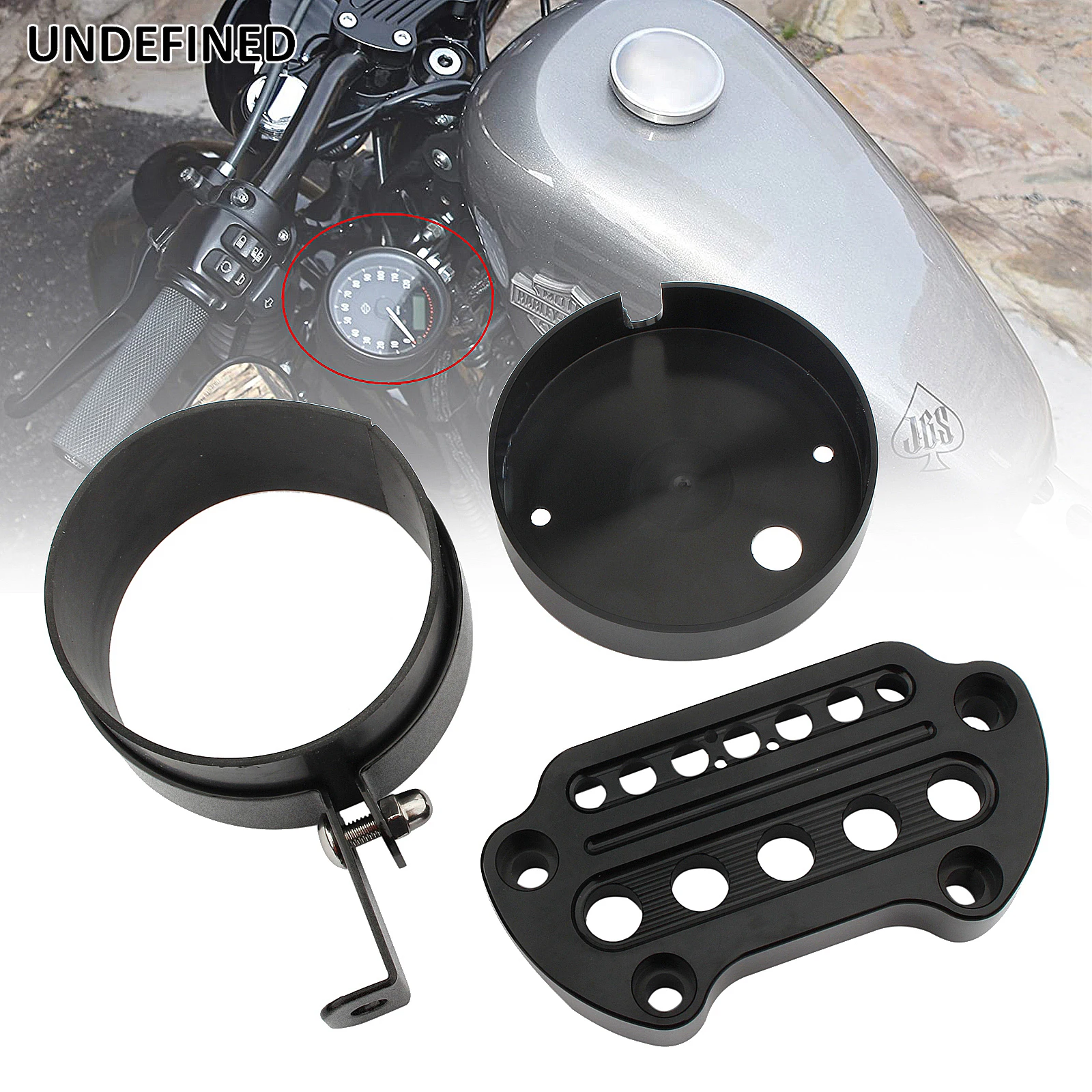 

Motorcycle Instrument Speedometer Cover Relocation Side Mount for Harley Sportster XL 1200 883 Forty-Eight Seventy-Two 48 72