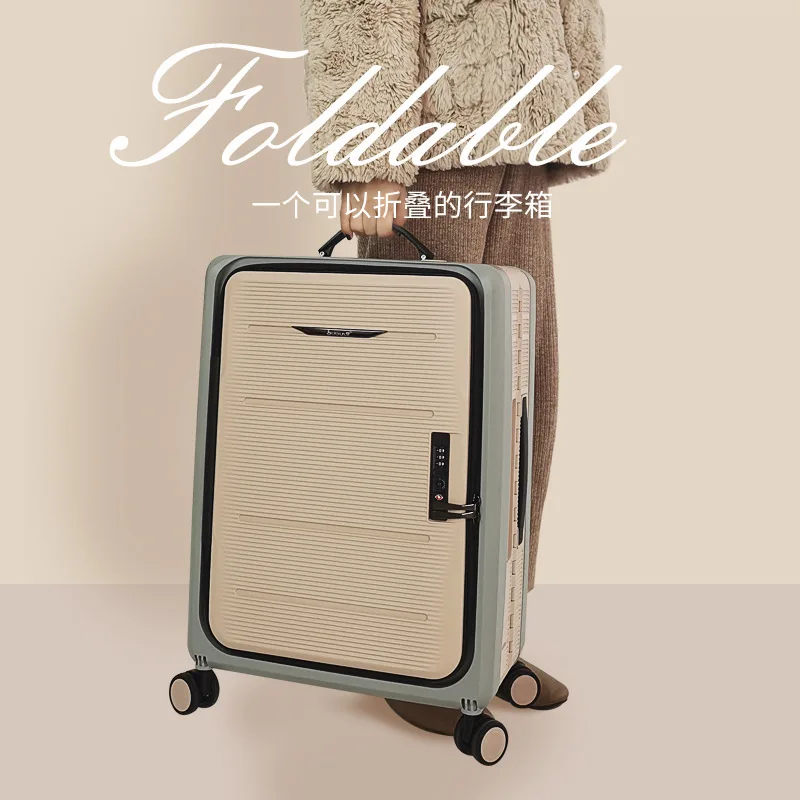 

2022 Travel spinner luggage 20/24 inches girl folding rolling suitcase woman Fashion trolley case business password Boarding box