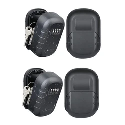 2X Key Lock Box Wall Mount 4 Digit Combination Weatherproof Key Storage Lock Box, Large Capacity Security Combo Lockbox