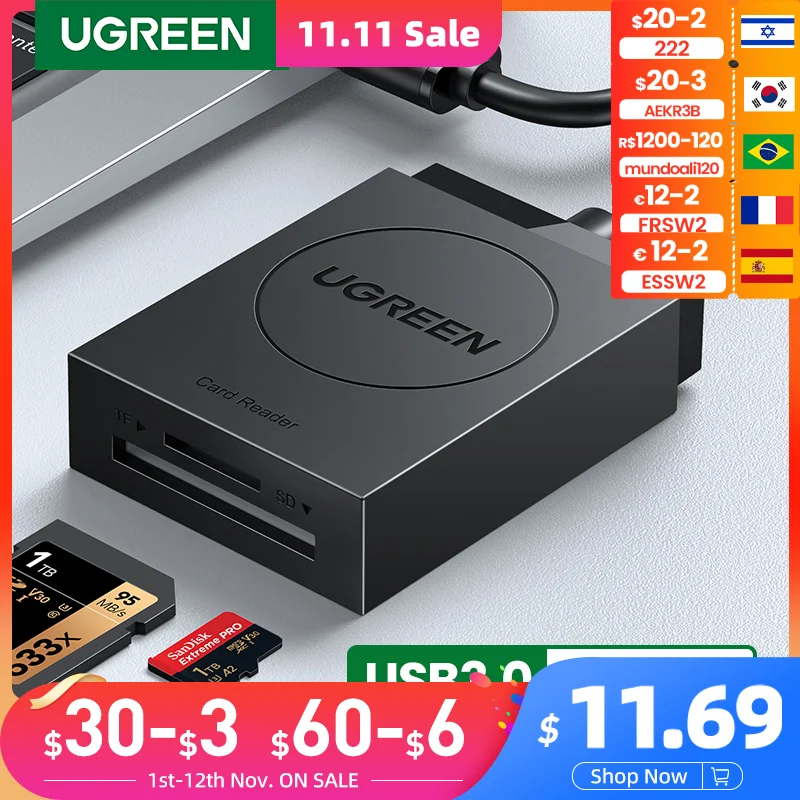 USB Kaartlezers Extern Geheugen Onderweg USB Kaartlezer | Nedis Geschikt Voor Sdsdhcmmc Crdru2100bk N030200008 Big