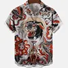 Hawaiian Men's Casual Floral Shirt Short Sleeved Dragon Pattern 3D Printing Original Summer Oversized Street Top-level Sale 2