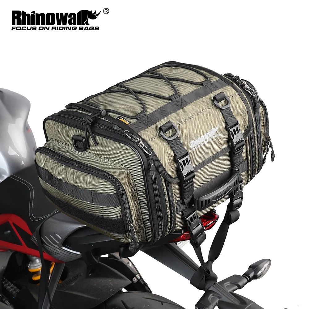 thumbnail image 2 of ROCKBROS 35L Hard Shell Motorcycle Tail Bag Waterproof Expandable Durable 2 of 14