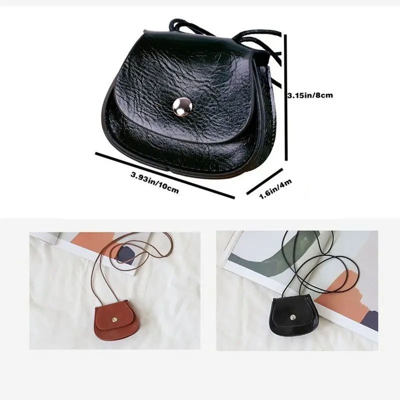 Brown High-quality Mini Earphones Bag For Women Texture Hanging Neck Style Vintage Crossbody Saddle Ladies Small Purse  Bag