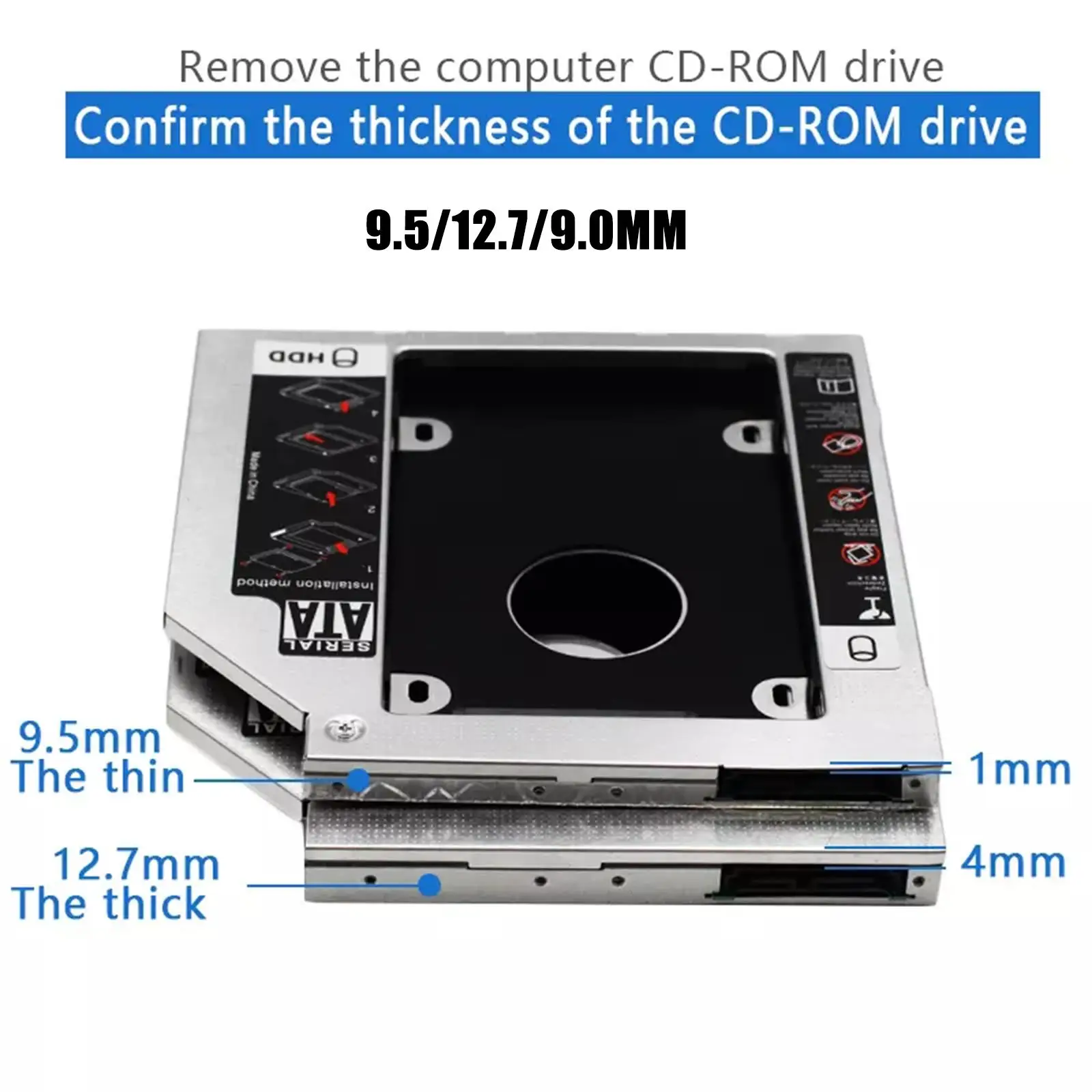 Aluminum SATA3 Notebook HDD Caddy for 2.5 SSD Drive