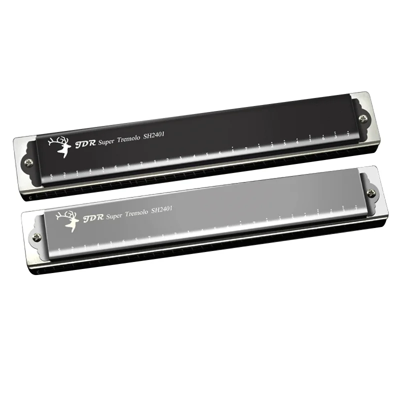 JDR Super Tremolo SH2401 24-Hole 48 Tones C Key Harmonica Armonica Professional Harp Mouth Organ for beginners Music Instruments