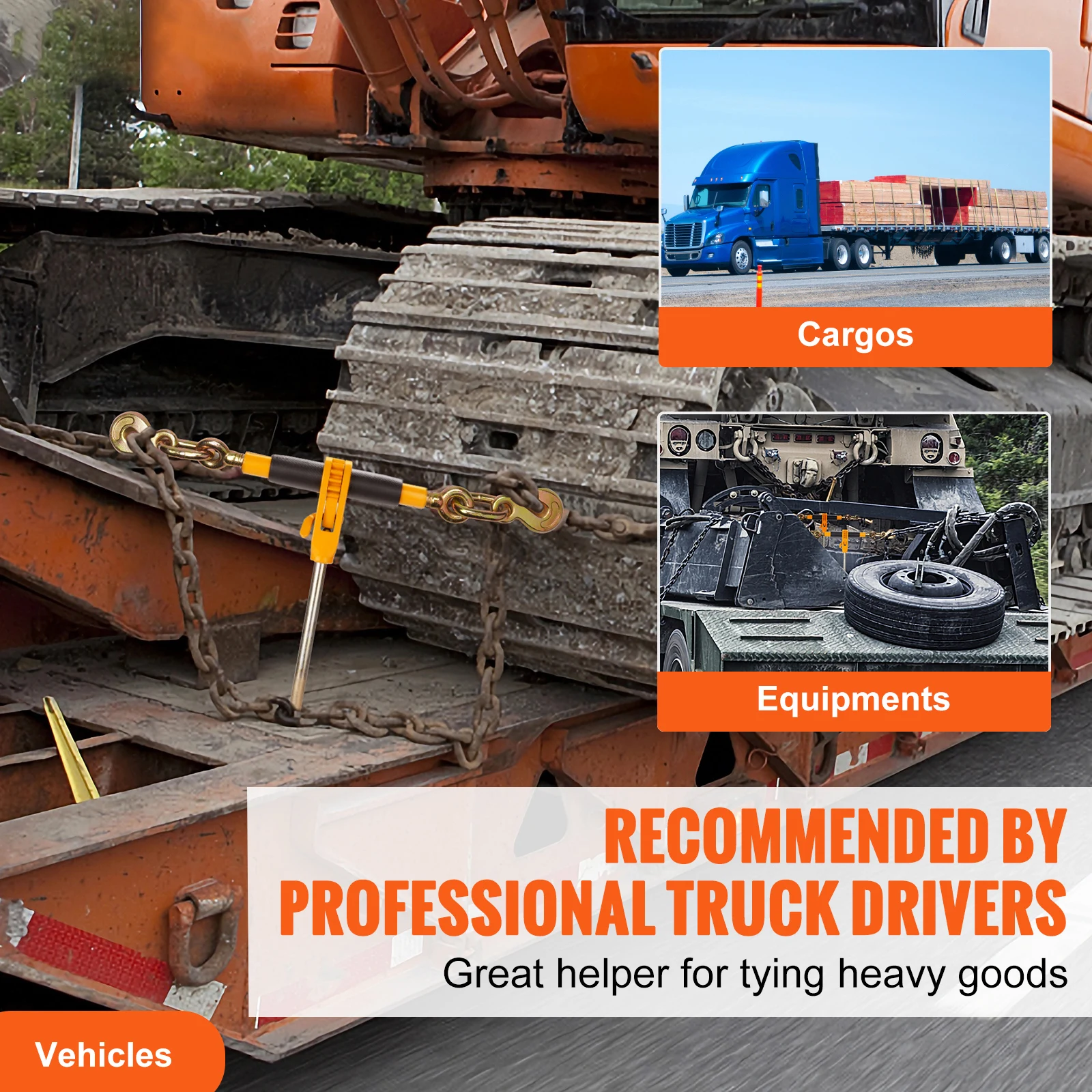 Heavy Duty Ratchet Chain Binder Tie Down Strap