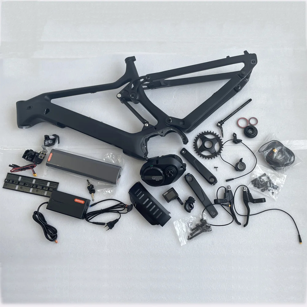 Telaio Ebike Bafang M500 M510 M600 Telaio In Fibra Di Carbonio Mtb 29 ''Telaio Emtb A Sospensione Completa