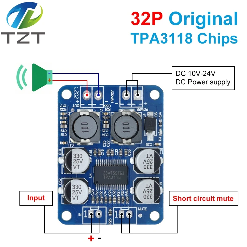 1/3/5PCS DC 12V-24V TPA3118 60W TZT Mono Digital Audio Power Verstärker bord Amp Modul 32P Original TPA3118
