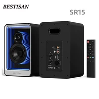 BESTISAN SR15 Active Monitor Bluetooth Speakers 100W Light Effects With Charger LDAC Codecs RCA Aux USB Inputs Bookshef Speakers 2