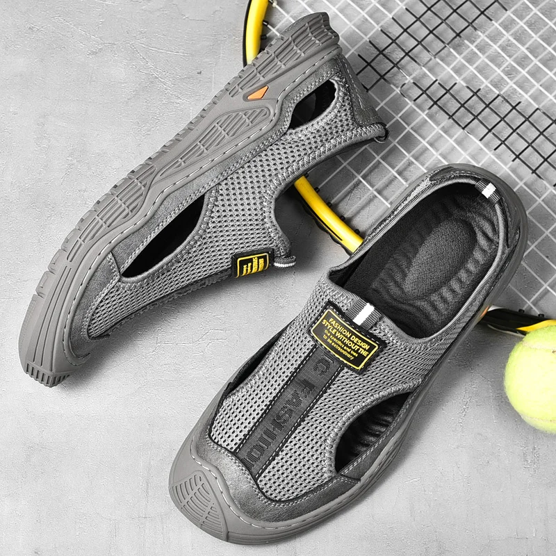 Vīriešu pārgājienu sandales ērtas ikdienas, elpojošas, neslīdošas sporta sandales āra sportam vasaras sporta āra sandales_voghion.com