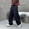 Skateboard Loosen Fit Black Wide Leg Lattern Jeans Men Baggy Clothes Male's Hallen Pants 3