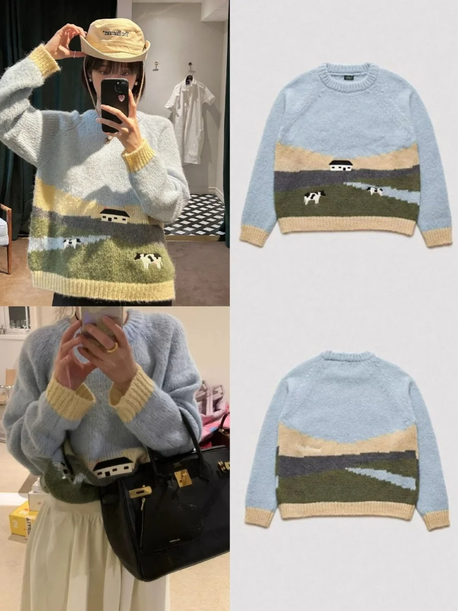 Vintage prairie cow sweater deals