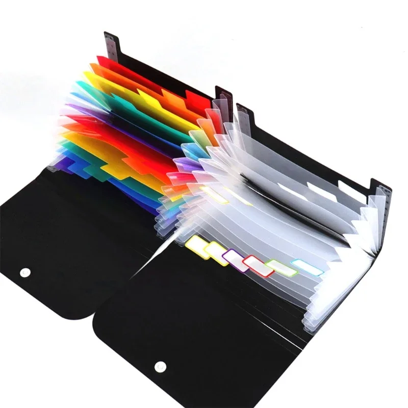 File Folder Small File Wallet Receipt Folder A6 Accordion Folder 7-layer 13-layer File Case Waterproof Self-adhesive Index Tabs