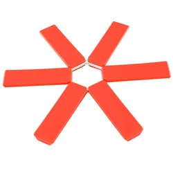 Heat - Resistant Foldable Kitchen Table Mats - Non - Slip Silicone Dining Coasters - Polygon (Orange)