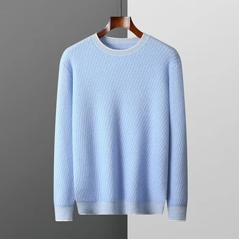 Maglione di cashmere da uomo 2025 Autunno/Inverno Nuovo 100% lana Girocollo Maglia Pullover Moda coreana Addensare Business Casual Abbigliamento da uomo 1