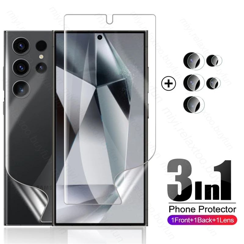 Samung S 24 Ultra Case 3 In1 Pellicola Protettiva Per Schermo Posteriore In Vetro Idrogel Per Fotocamera Per Samsung Galaxy S24 Ultra S 24 S24Ultra S2