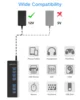 RSHTECH USB Hub 5Gbps 7 Ports USB3.0 Data Hub Splitter 12V/2A Power Adapter Individual On/Off Switches USB Port Expander 6