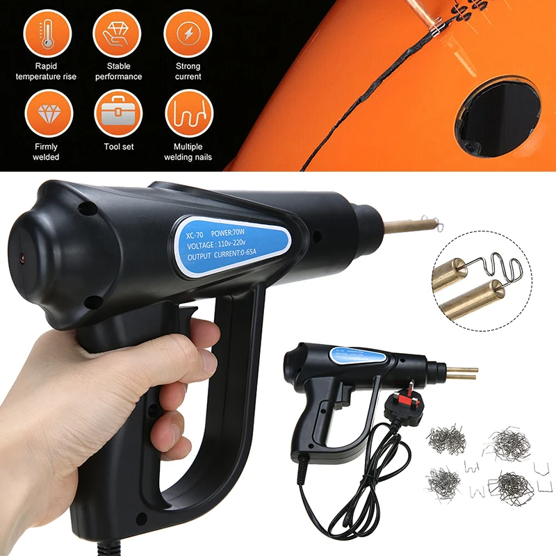 

70W Professional Plastic Welder Car Bumper Repair Soldering Iron Tool Hot Stapler Welding Machine Kit + 200 Staples